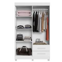 Guarda Roupa New Copacabana 4 Portas 2 Gavetas 5 Prateleiras Branco - 3