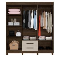 Guarda Roupa Leblon 6 Portas 2 Gavetas 7 Prateleiras Imbuia Off - 3