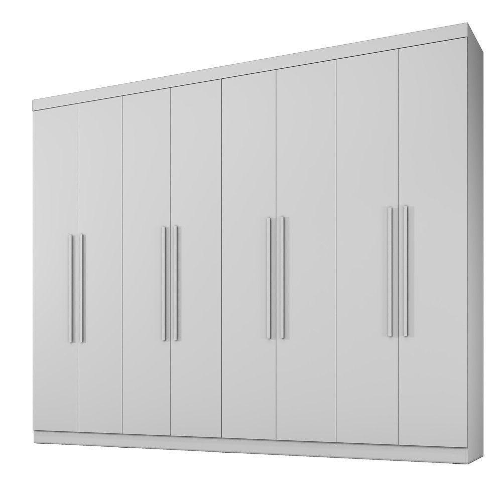 Guarda Roupa Bahia 8 Portas 4 Gavetas 8 Prateleiras Branco - 1