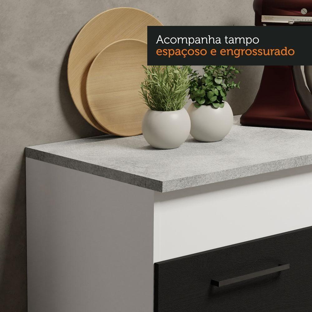 Cozinha Compacta 150001 Com Armário E Balcão Branco/Preto - 6
