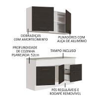 Cozinha Compacta 150001 Com Armário E Balcão Branco/Preto - 8