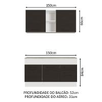 Cozinha Compacta 150001 Com Armário E Balcão Branco/Preto - 9
