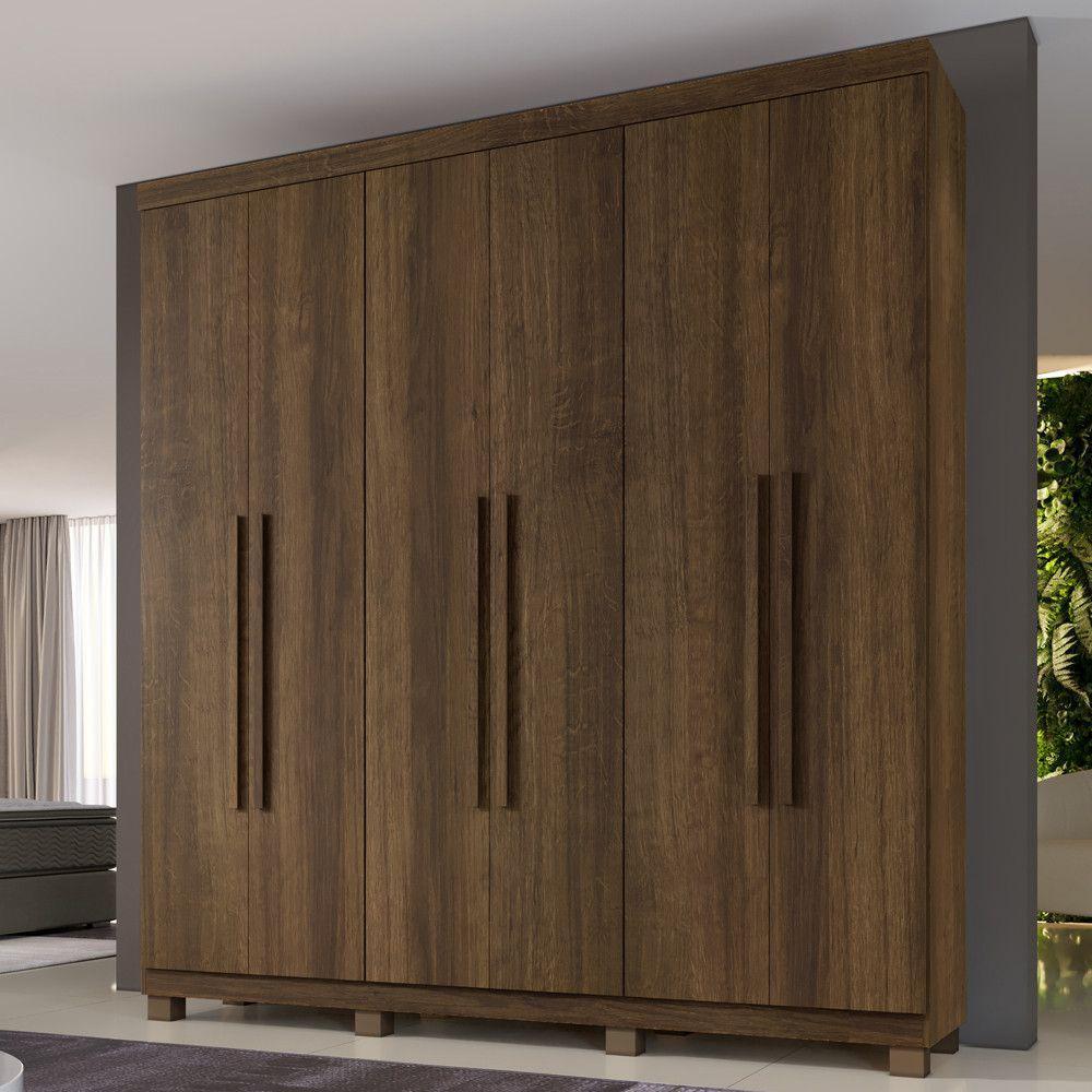 Guarda Roupa Milão 6 Portas 3 Gavetas 7 Prateleiras - Beneti Imbuia - 2