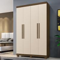 Guarda Roupa Milão 4 Portas 3 Gavetas 5 Prateleiras Imbuia Off - 2