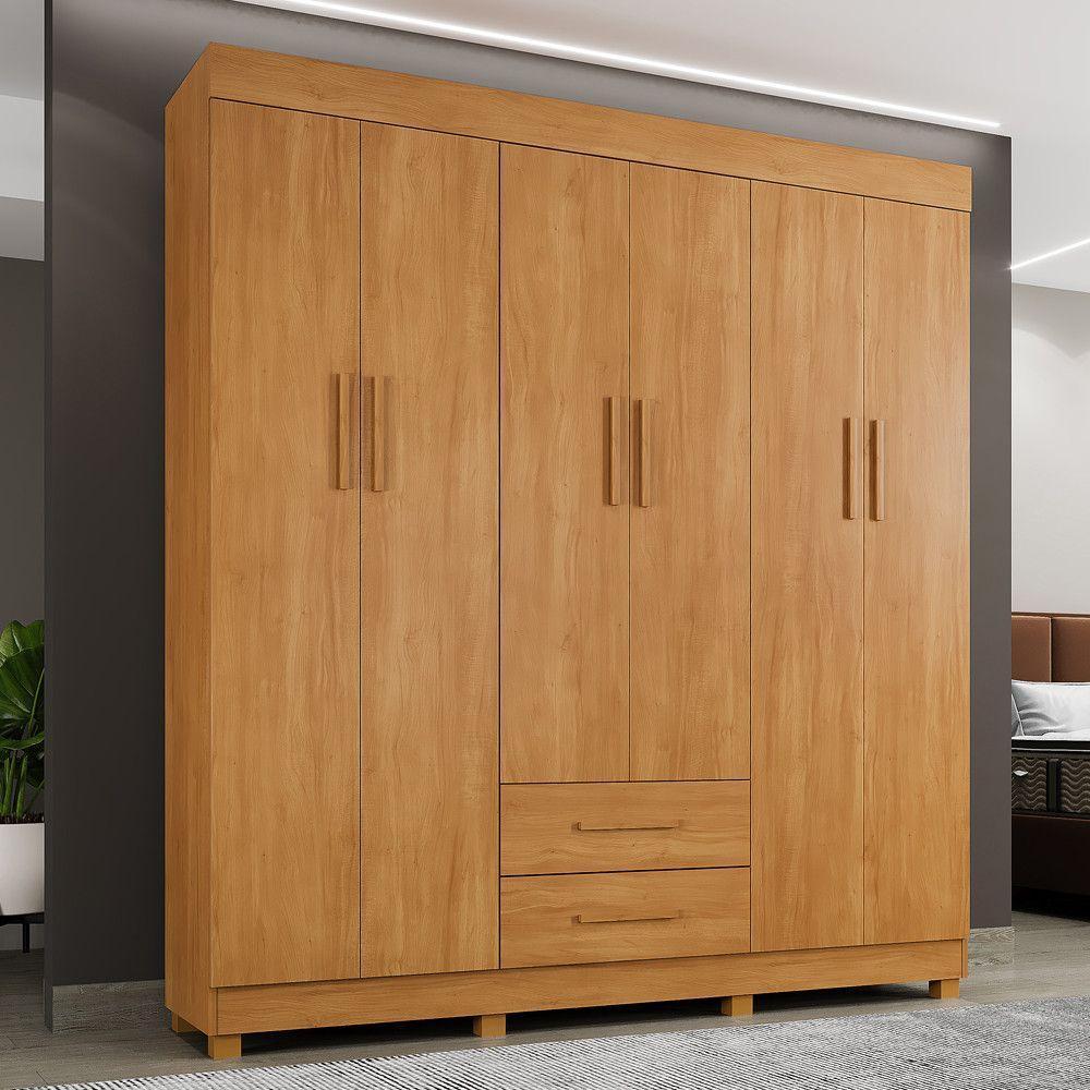 Guarda Roupa Leblon 6 Portas 2 Gavetas 7 Prateleiras Cinamomo - 2
