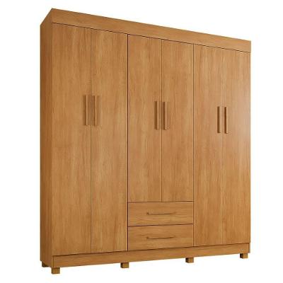 Guarda Roupa Leblon 6 Portas 2 Gavetas 7 Prateleiras Cinamomo