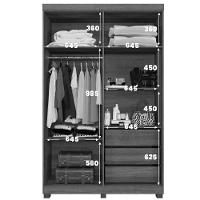 Guarda Roupa Milão 4 Portas 3 Gavetas 5 Prateleiras Cinamomo Off - 7