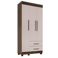 Guarda-roupa New Copacabana 3 Portas 2 Gavetas - Benetil Imbuia Off - 1
