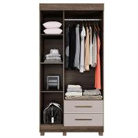 Guarda-roupa New Copacabana 3 Portas 2 Gavetas - Benetil Imbuia Off - 3