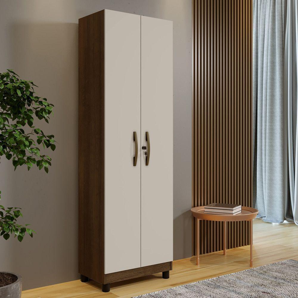 Multiuso Sapateira Olímpia 2 Portas 5 Prateleiras - Benetil Imbuia Off - 2