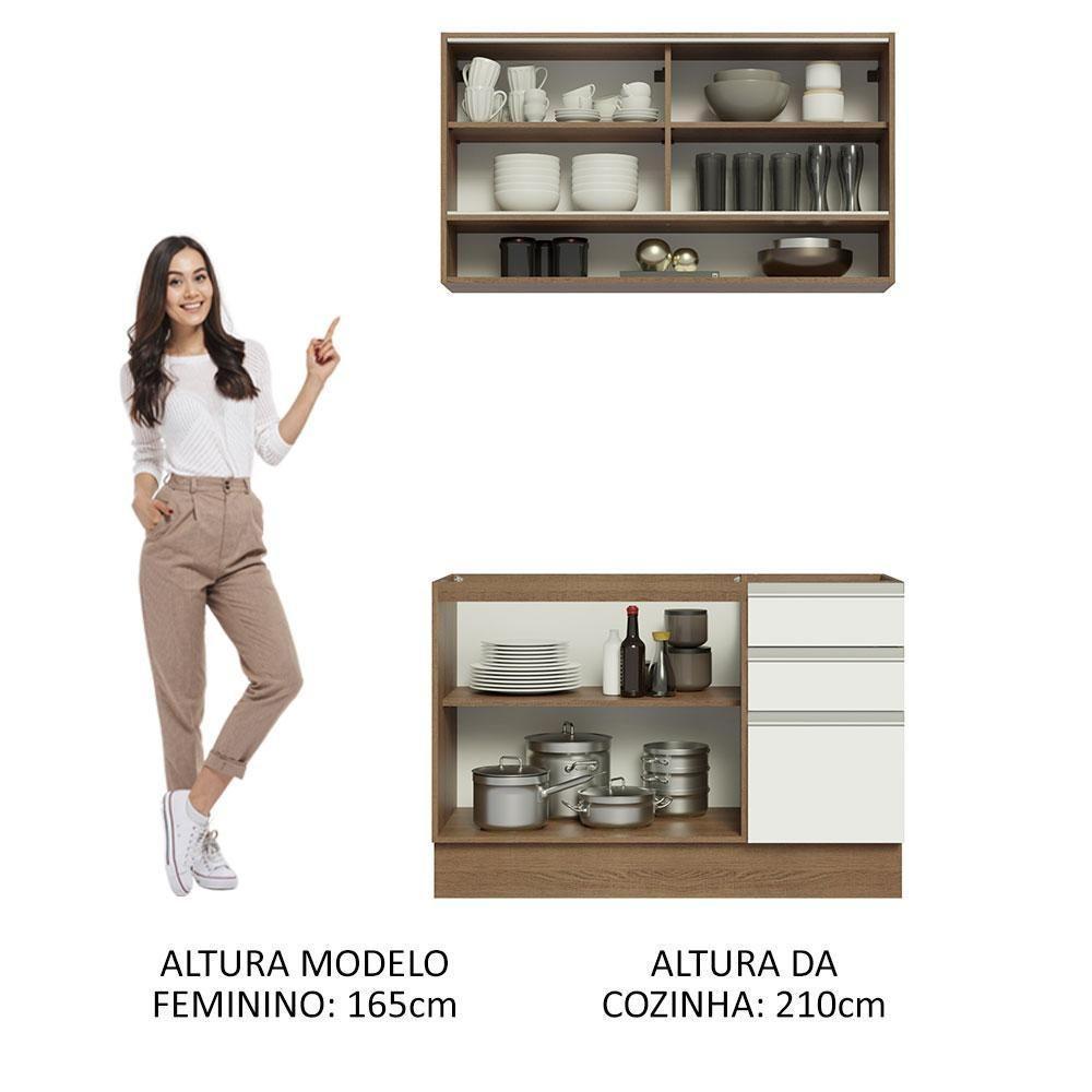 Cozinha Compacta 120002 Com Armário E Balcão Rustic/branco - 7