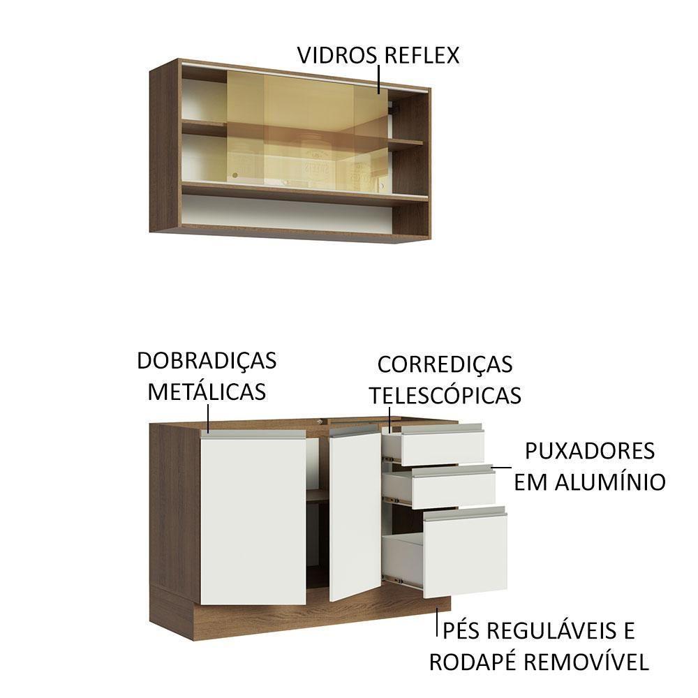 Cozinha Compacta 120002 Com Armário E Balcão Rustic/branco - 8