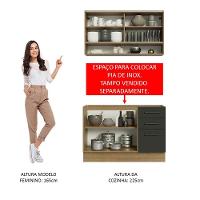 Cozinha Compacta 120002 Com Armário E Balcão Rustic/Preto - 7