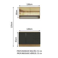 Cozinha Compacta 120002 Com Armário E Balcão Rustic/Preto - 9