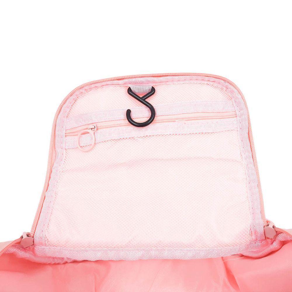 Necessaire Feminina Viagem Gancho Mala Organizadora Pendurar Rosa - 2