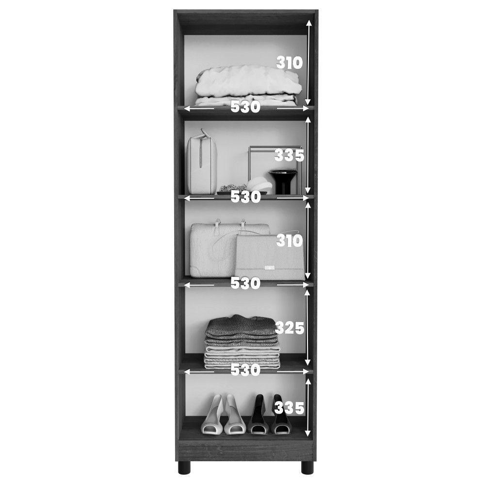 Multiuso Sapateira Olímpia 2 Portas 5 Prateleiras - Benetil Cinamomo Off - 6