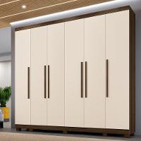 Guarda Roupa Miami 6 Portas 6 Gavetas 12 Prateleiras - Bene Imbuia Off - 2