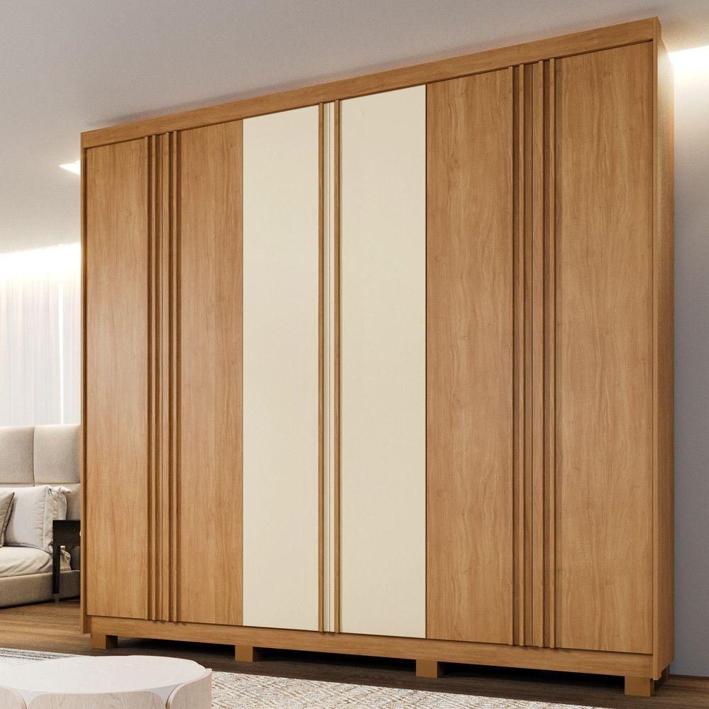 Guarda Roupa Porto 6 Portas Ripado 4 Gavetas 10 Prateleiras Cinamomo 2 Portas Off - 2