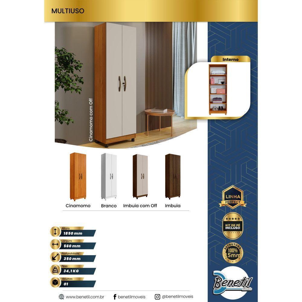Multiuso Sapateira Olímpia 2 Portas 5 Prateleiras - Benetil Cinamomo - 6