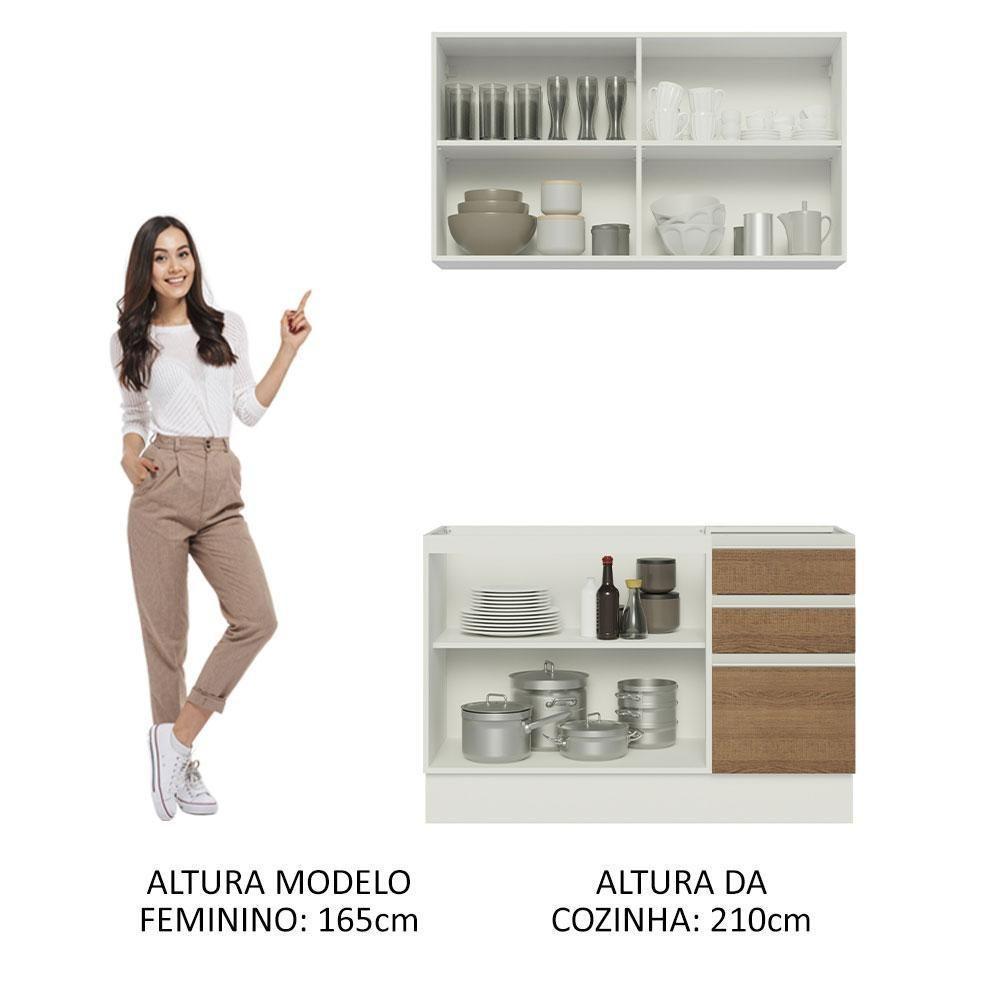 Cozinha Compacta 120003 Com Armário E Balcão Branco/Rustic - 7