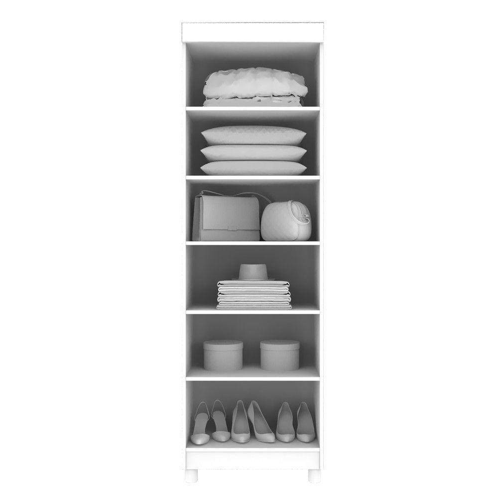 Multiuso Sapateira Jasmin 2 Portas 6 Prateleiras - Benetil Branco - 3