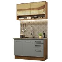 Cozinha Compacta 120002 Com Armário E Balcão Rustic/Cinza - 10