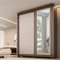 Guarda-roupa Mônaco - 2 Portas 3 Gavetas C/ Espelho -benetil Imbuia Off - 2