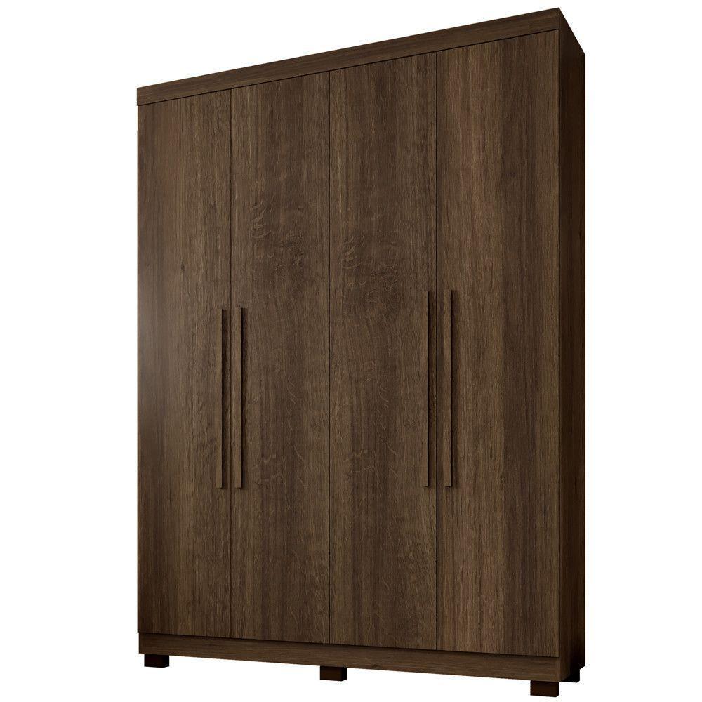 Guarda Roupa New Master 4 Portas 3 Gavetas 8 Prateleiras Imbuia - 1
