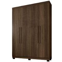 Guarda Roupa New Master 4 Portas 3 Gavetas 8 Prateleiras Imbuia - 1