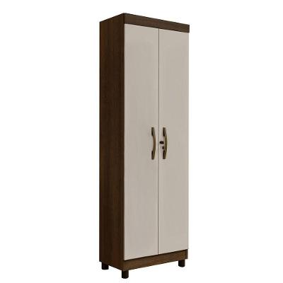 Multiuso Sapateira New Roma 2 Portas 6 Prateleiras - Benetil Imbuia Off