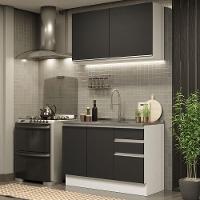 Cozinha Compacta 120003 Com Armário E Balcão Branco/Preto - 1