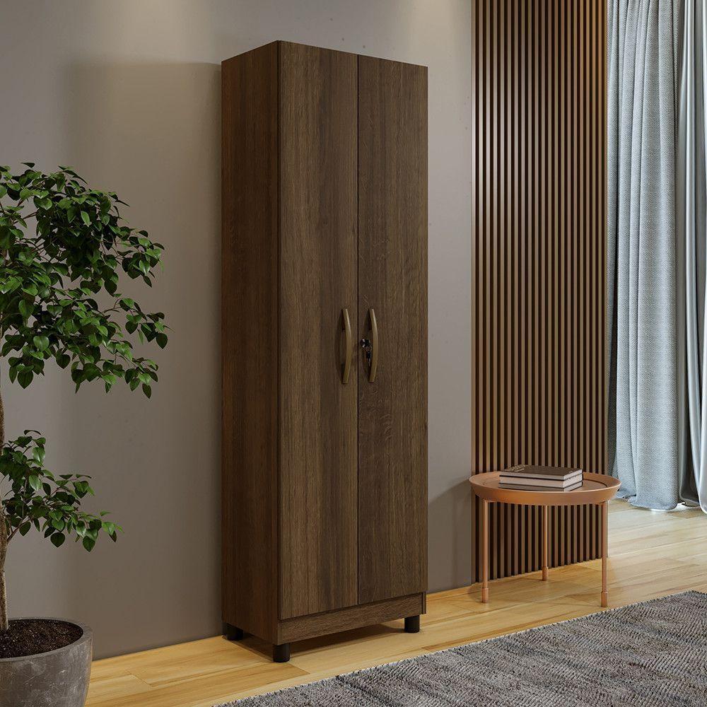 Multiuso Sapateira Sparta 2 Portas 5 Prateleiras - Benetil Imbuia - 2