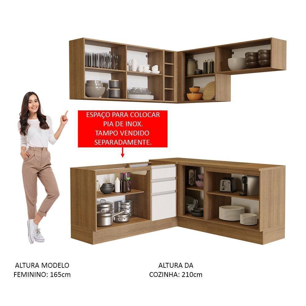 Cozinha 349001 Com Armário E Balcão Rustic/Branco/Crema - 7