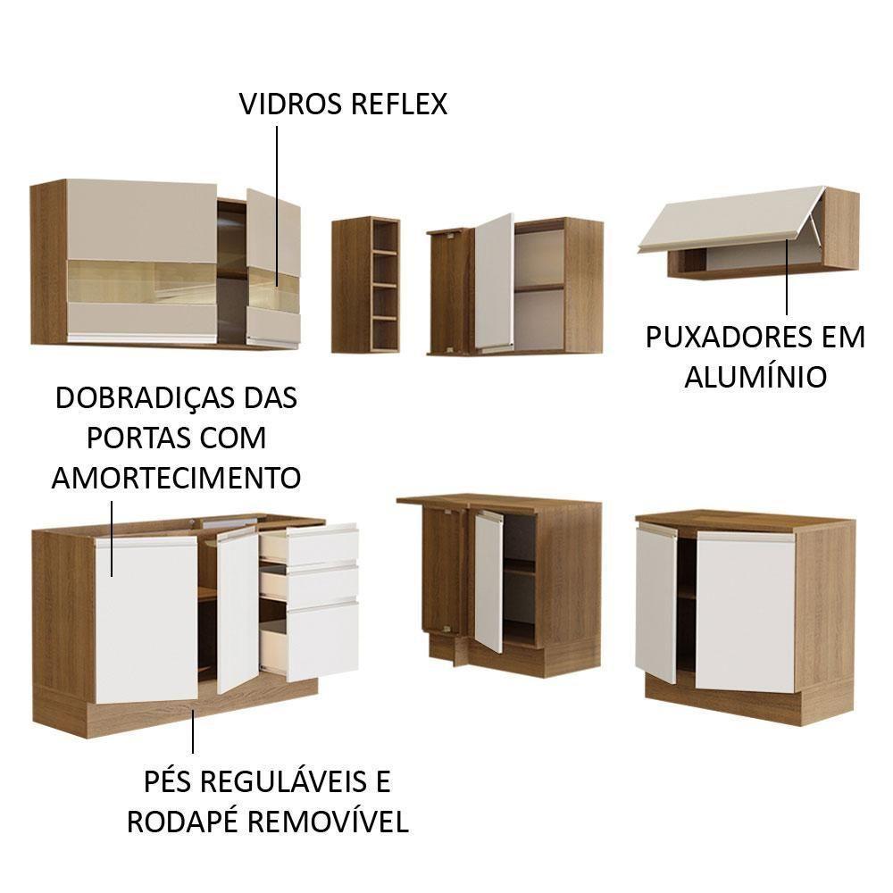 Cozinha 349001 Com Armário E Balcão Rustic/Branco/Crema - 8
