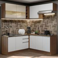 Cozinha 349001 Com Armário E Balcão Rustic/Branco/Crema - 1