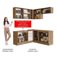 Cozinha 349001 Com Armário E Balcão Rustic/Branco/Crema - 7