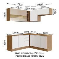 Cozinha 349001 Com Armário E Balcão Rustic/Branco/Crema - 9