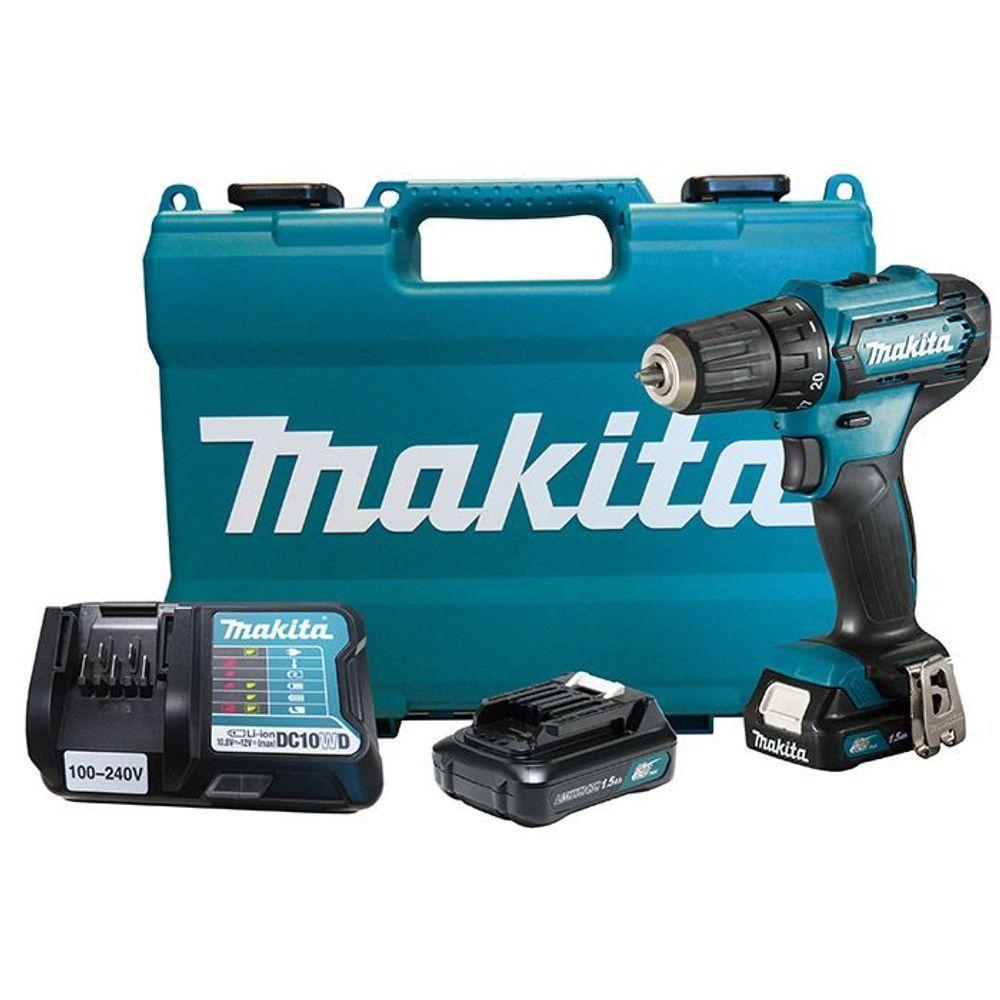 Parafusadeira Furadeira 10mm Sem Fio 12V Com 2 Baterias Carregador Maleta Df333dwye Makita - 1