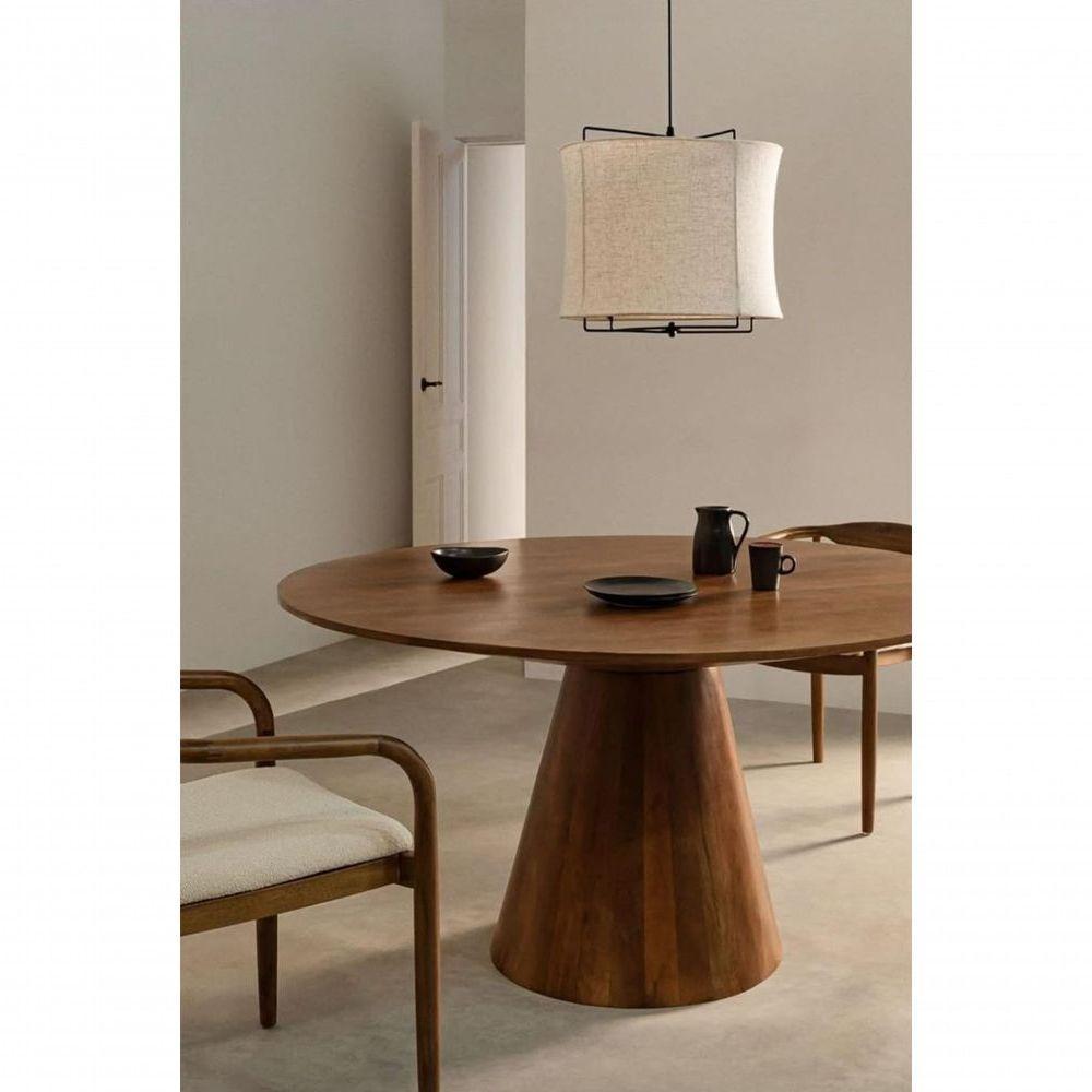 Mesa De Jantar Cone Oval 135x90 Cm Tampo Cinamomo Base Cinamomo - 3