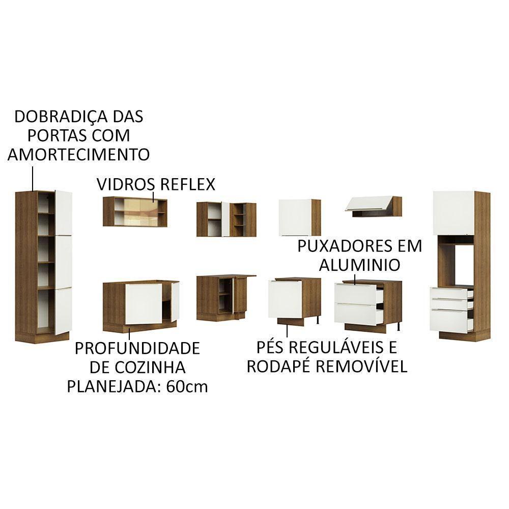 Cozinha Com Armário E Balcão Rustic/Branco Veludo - 8