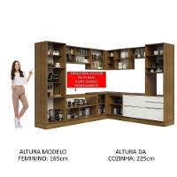 Cozinha Com Armário E Balcão Rustic/Branco Veludo - 7