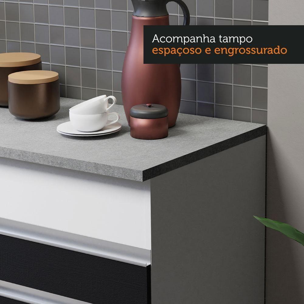 Cozinha Compacta 150001 Com Armário E Balcão Branco/Preto - 6