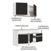 Cozinha Compacta 150001 Com Armário E Balcão Branco/Preto - 8