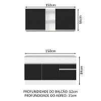 Cozinha Compacta 150001 Com Armário E Balcão Branco/Preto - 9