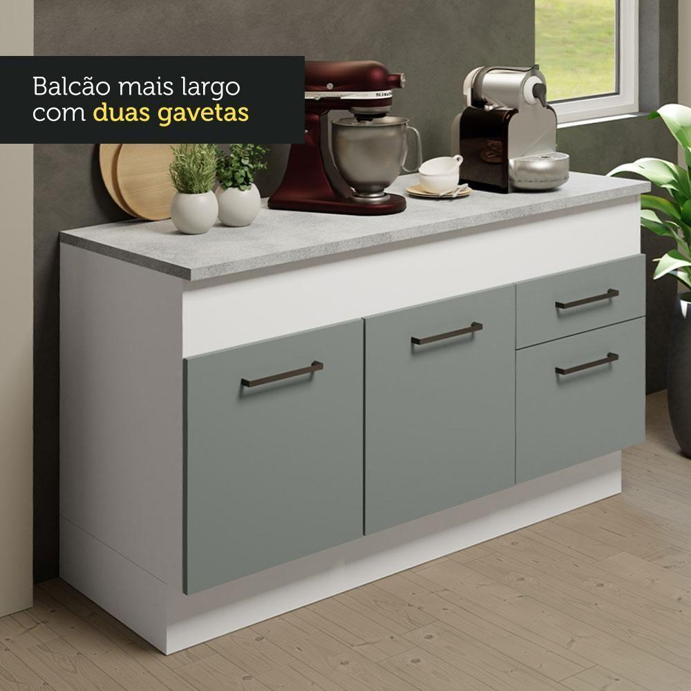Cozinha Compacta 150001 Com Armário E Balcão Branco/Cinza - 5