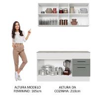 Cozinha Compacta 150001 Com Armário E Balcão Branco/Cinza - 7