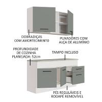 Cozinha Compacta 150001 Com Armário E Balcão Branco/Cinza - 8