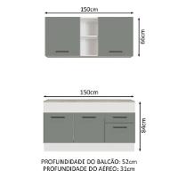 Cozinha Compacta 150001 Com Armário E Balcão Branco/Cinza - 9