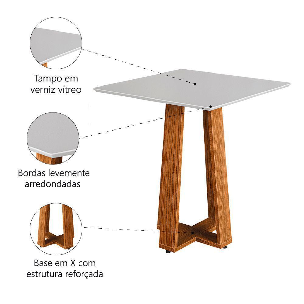 Mesa Para Sala De Jantar Athenas Quadrada Madeirado/off White Dobuê Madeirado/off White - 3