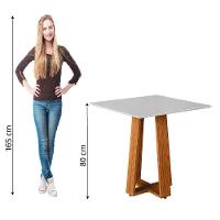 Mesa Para Sala De Jantar Athenas Quadrada Madeirado/off White Dobuê Madeirado/off White - 4